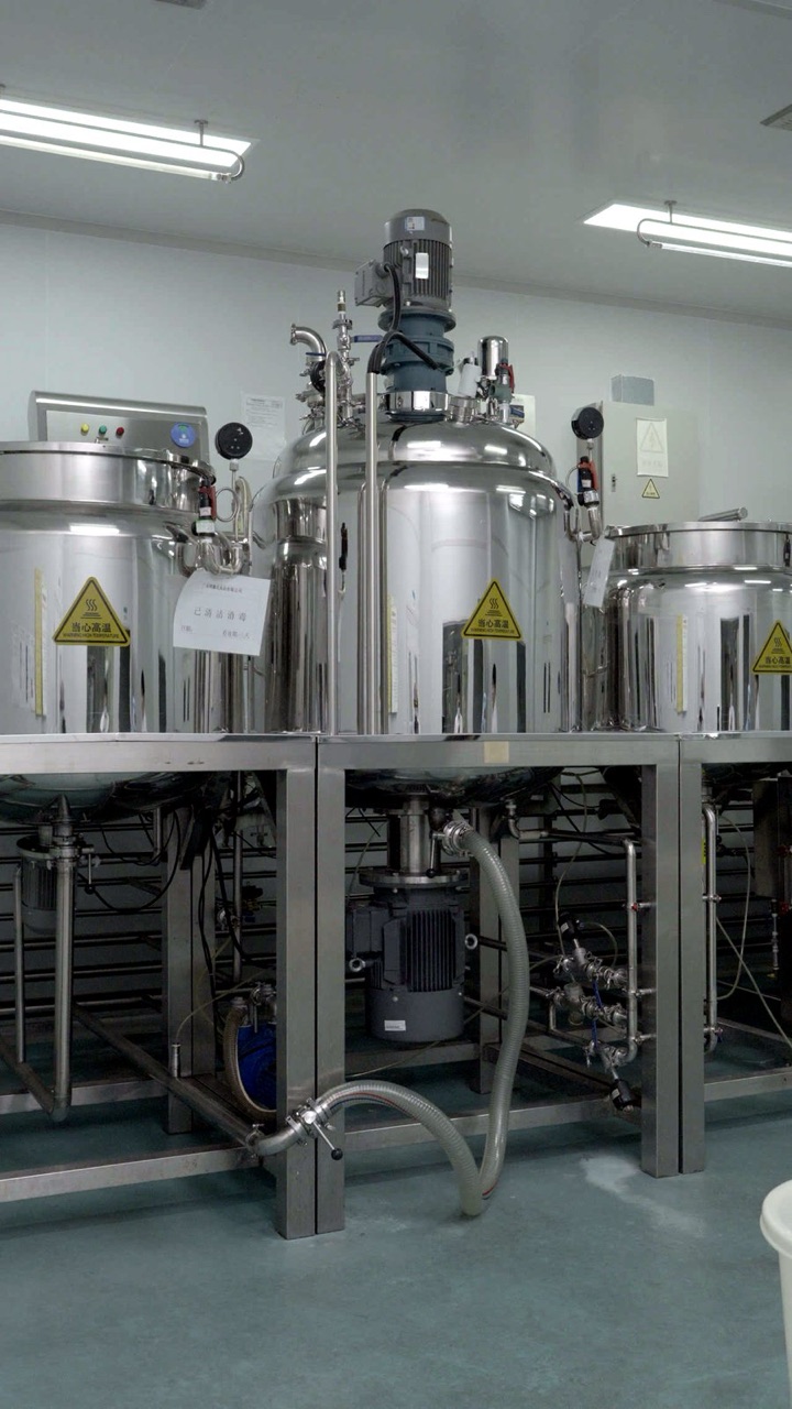Stainless-steel process vessels at the Pepti site